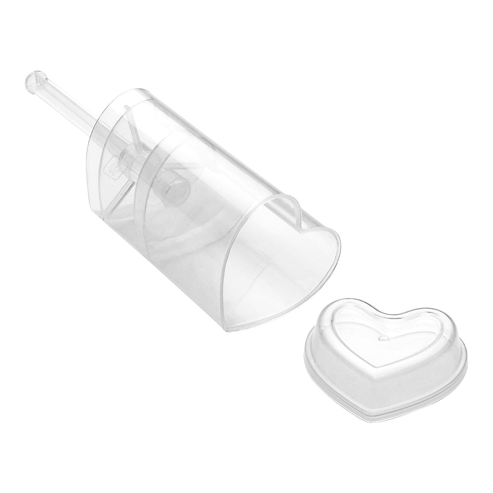 4 oz Heart Clear Plastic Cake Pop Shooter - Push-Up - 1 3/4" x 1 3/4" x 3 1/2" - 100 count box