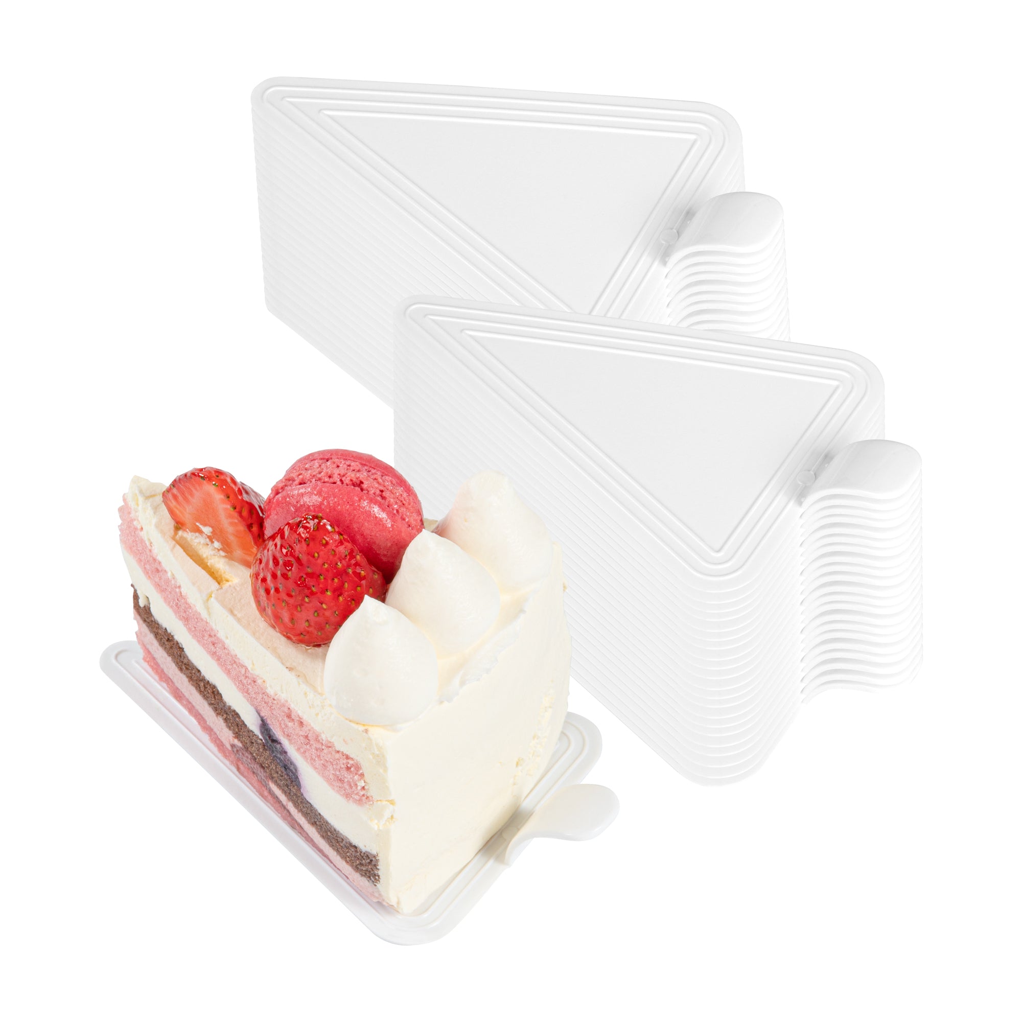 Triangle White Plastic Cake Server - 4 1/2" x 3" - 100 count box