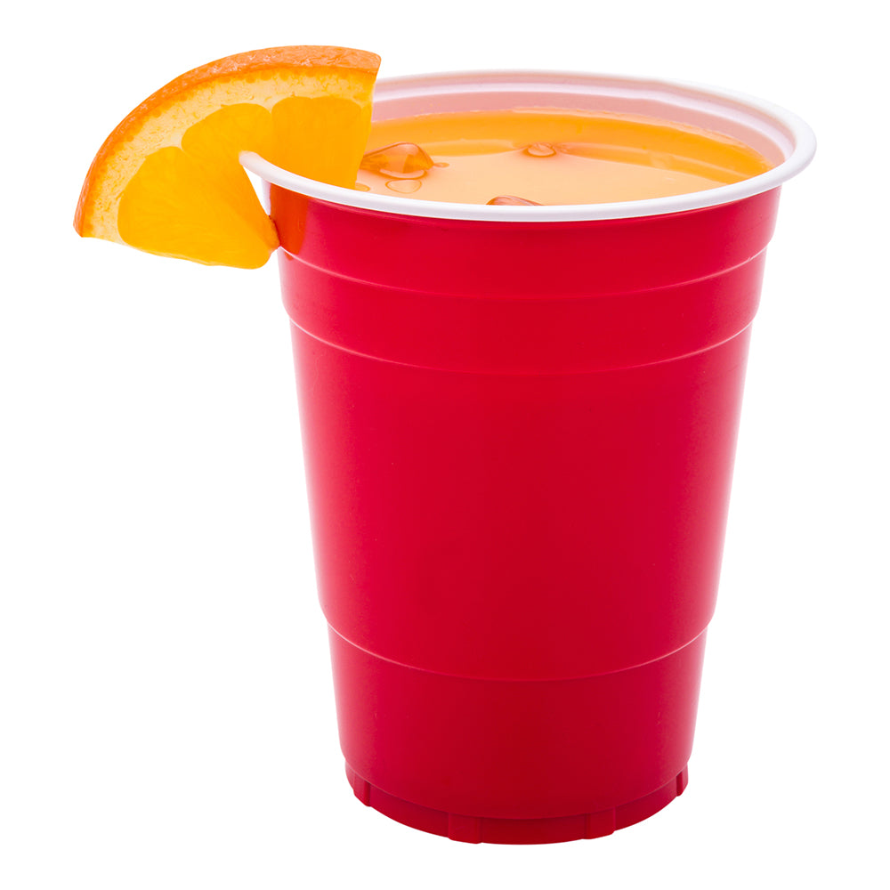 RW Base 16 oz Red Plastic Party Cup - 3 3/4" x 3 3/4" x 4 3/4" - 500 count box