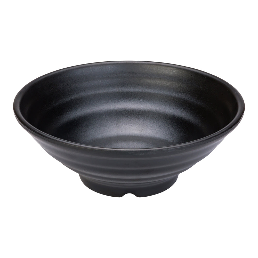 Voga 42 oz Round Black Melamine Extra Large Bowl - Japonais, Faux Stone - 8 3/4" x 8 3/4" x 3 1/4" - 2 count box