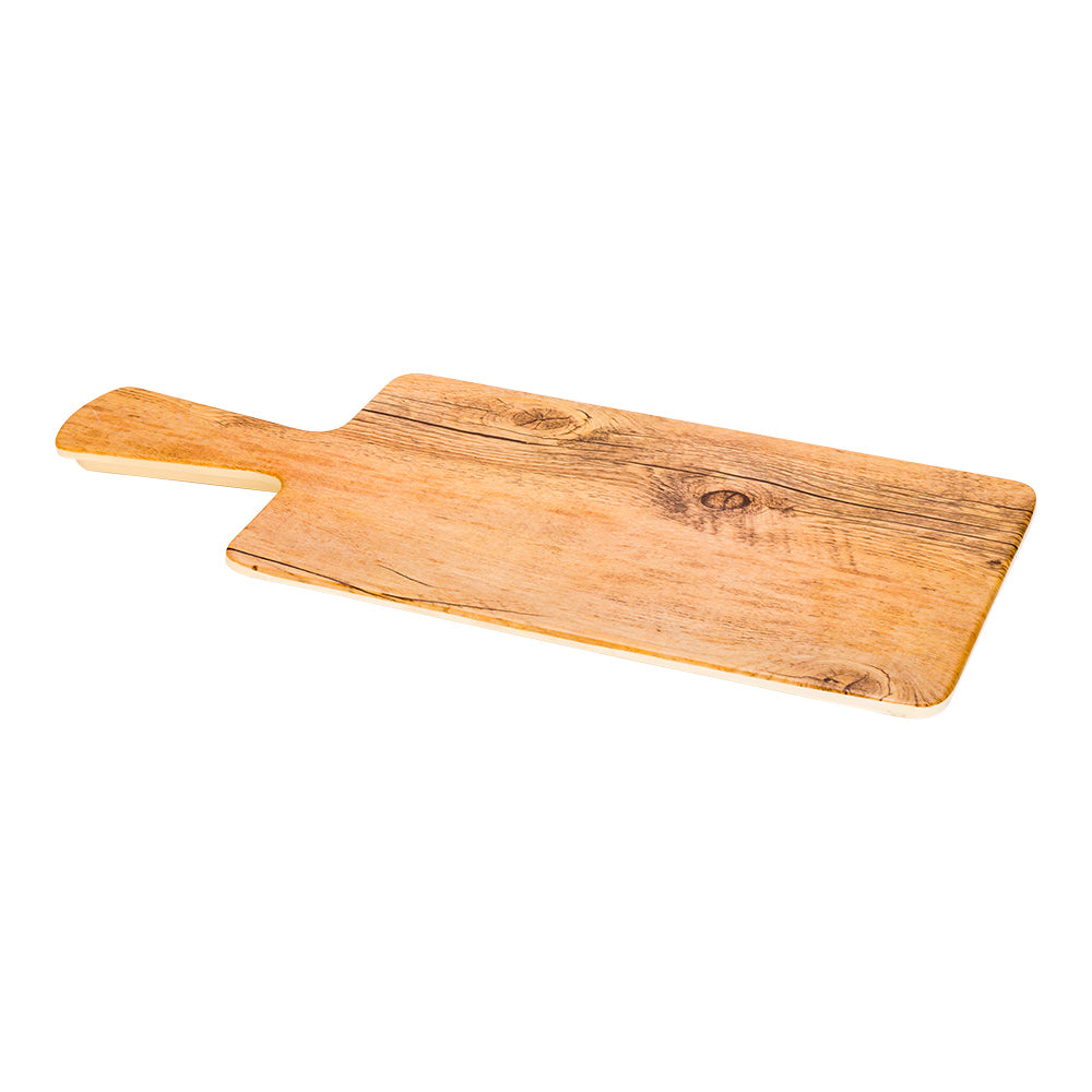 Voga Countryside Brown Melamine Serving Board - Faux Wood, with Handle - 16 1/2" x 7" x 1/2" - 1 count box