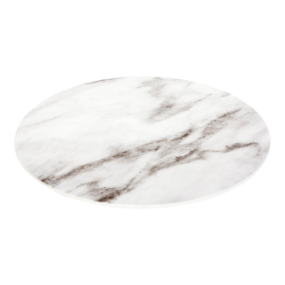 Voga Round White Melamine Serving Platter - Faux Marble - 13" x 13" x 1/2" - 1 count box