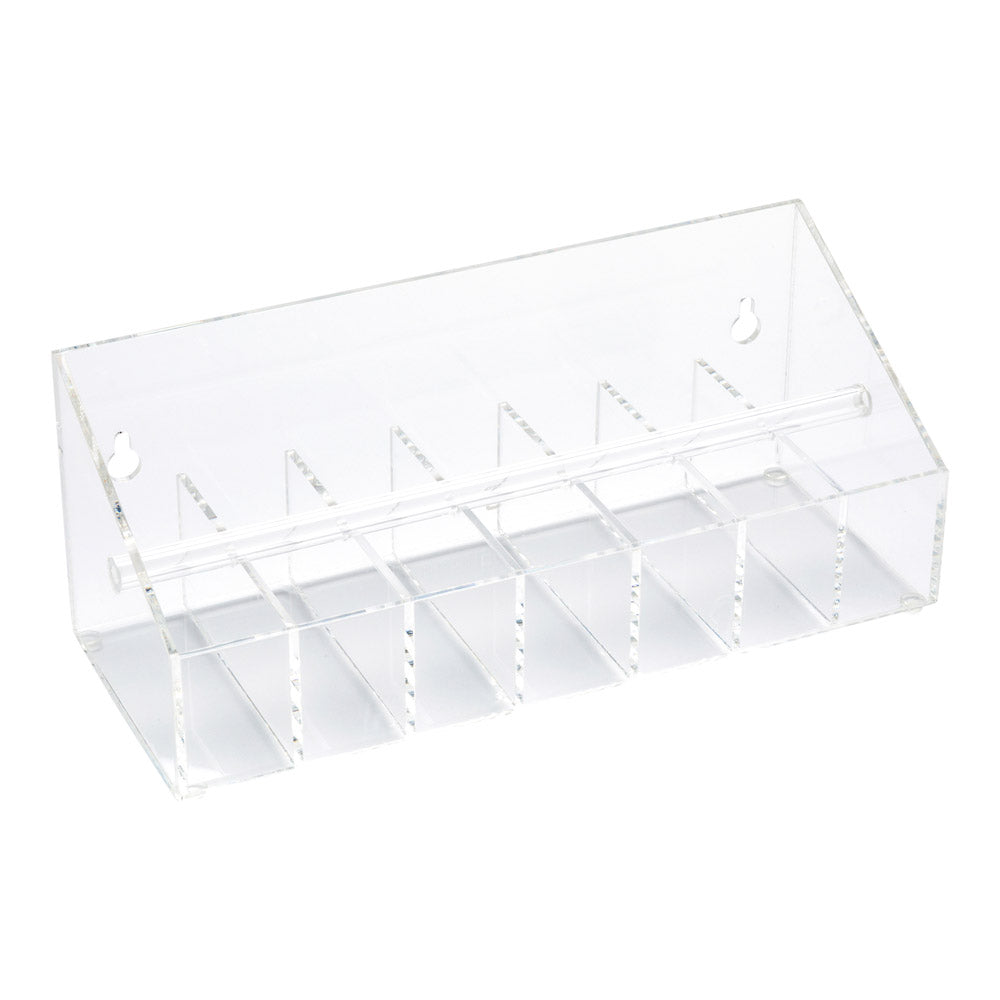 RW Smart Clear Acrylic Label Dispenser - 7 Slots - 14 1/2" x 3 1/2" x 3 1/2" - 1 count box