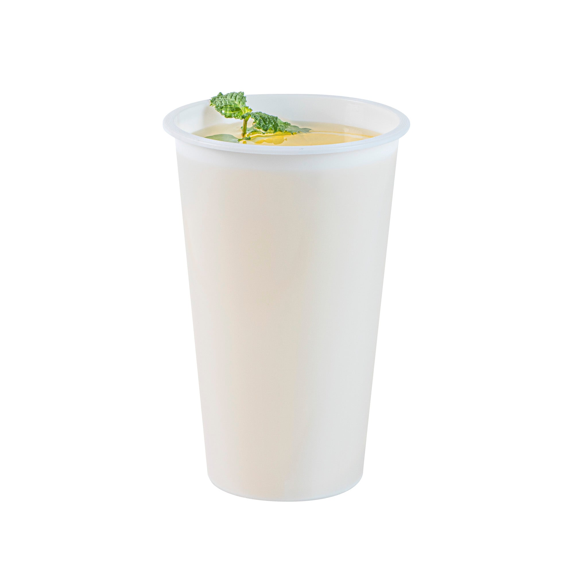 Bev Tek 16 oz Round Matte White Plastic Hot / Cold Drinking Cup - 3 1/2" x 3 1/2" x 5 1/4" - 100 count box