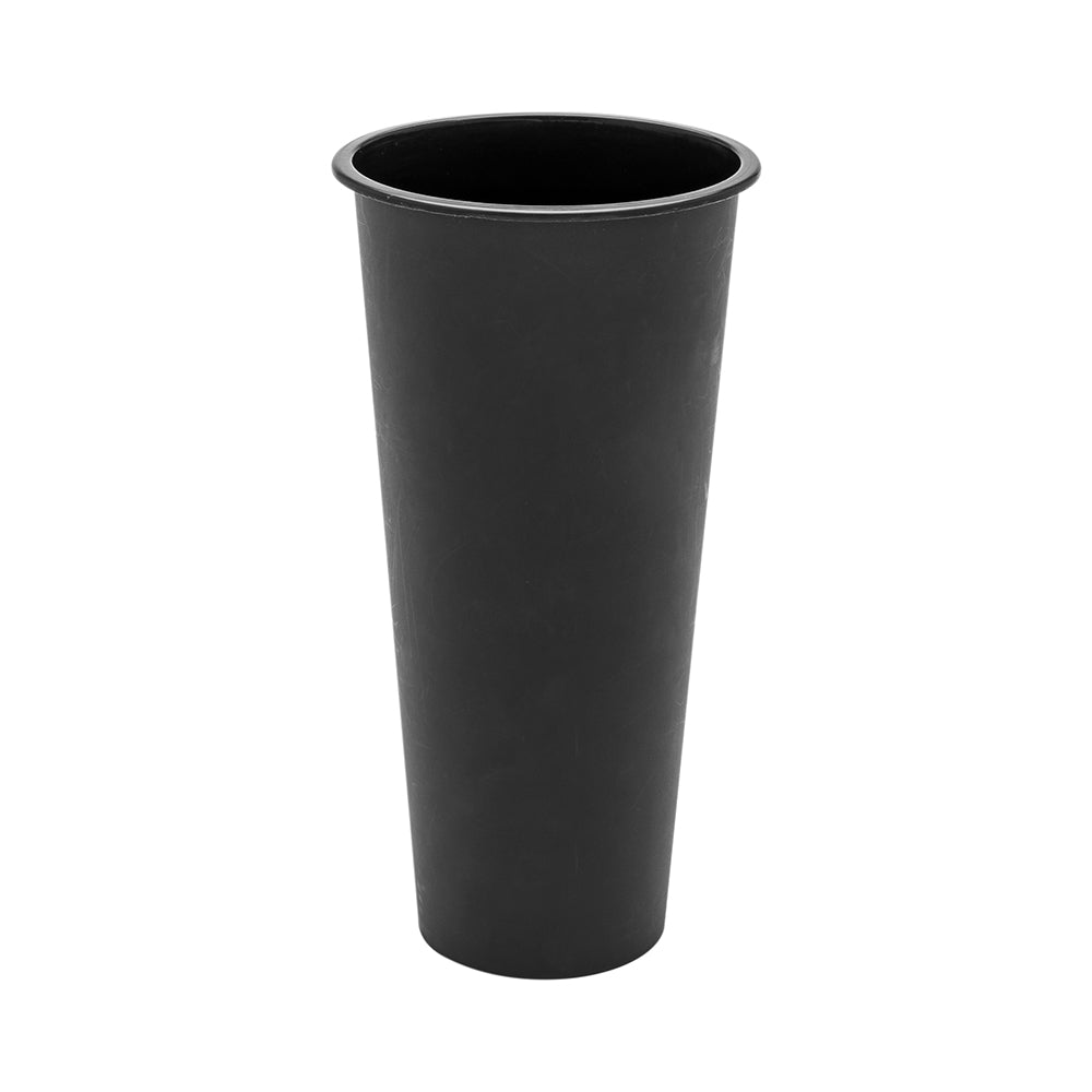 Bev Tek 24 oz Round Matte Black Plastic Hot / Cold Drinking Cup - 3 1/2" x 3 1/2" x 7" - 100 count box