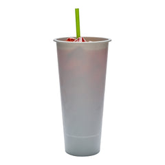 Bev Tek 24 oz Round Matte Gray Plastic Hot / Cold Drinking Cup - 3 1/2