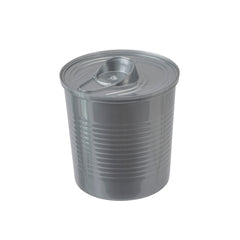 4 oz Round Silver Plastic Tin Can - with Lid - 2 1/2