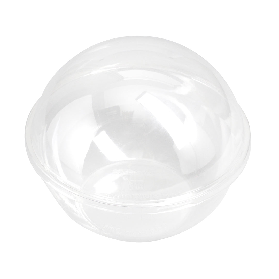 Thermo Tek 21 oz Clear Plastic Sphere Salad Container - with Dome Lid - 5 3/4" x 5 3/4" x 4 3/4" - 500 count box