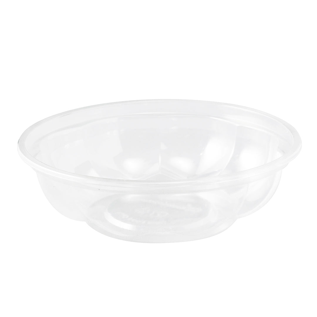 Thermo Tek 24 oz Clear Plastic Ergo-Grip Bowl - 6 3/4" x 6 3/4" x 2 1/4" - 500 count box