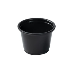 RW Base 1 oz Round Black Plastic Portion Cup - 1 3/4