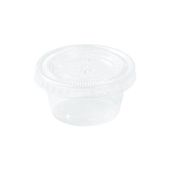 RW Base Round Clear Plastic Portion Cup Lid - Fits 0.8 and 1 oz - 1 3/4