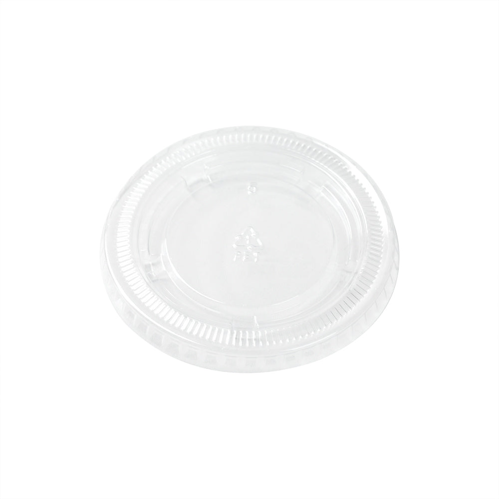 RW Base Round Clear Plastic Portion Cup Lid - Fits 3.3, 4 and 5.5 oz - 3" x 3" x 1/4" - 2000 count box