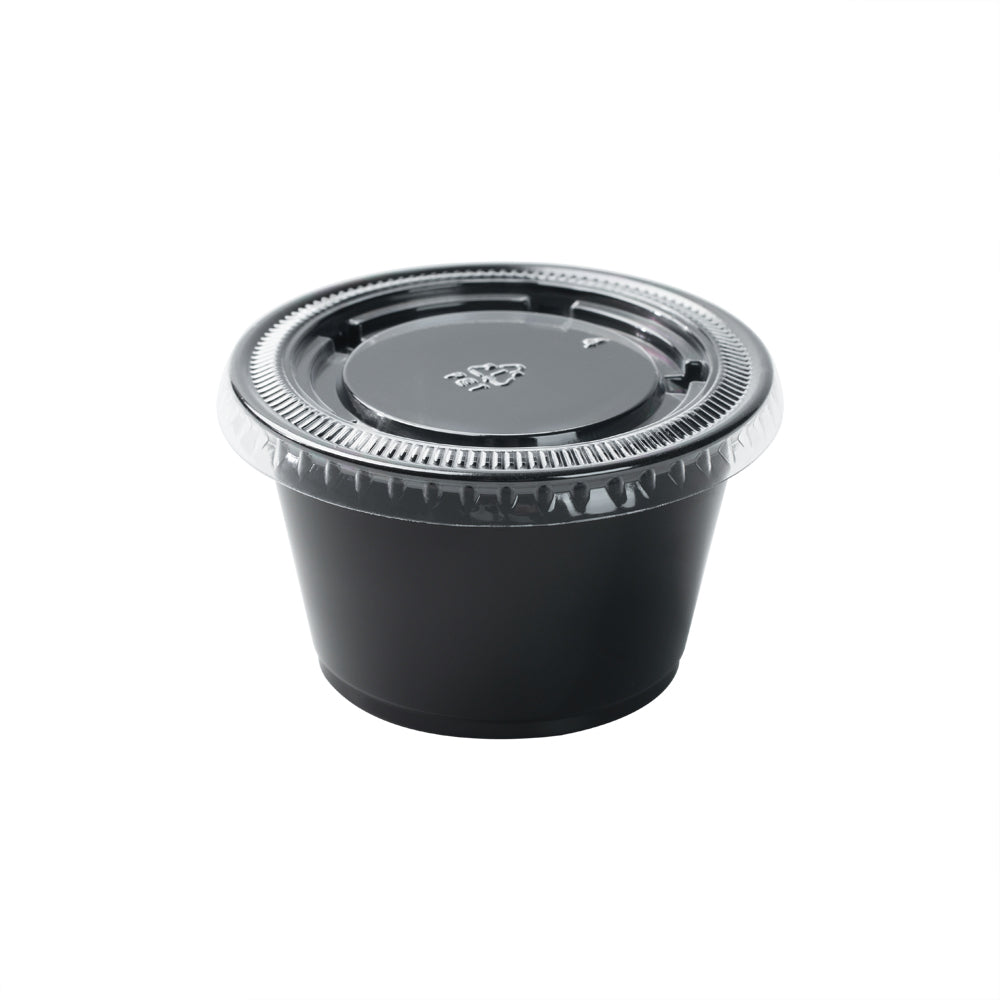 RW Base Round Clear Plastic Portion Cup Lid - Fits 3.3, 4 and 5.5 oz - 3" x 3" x 1/4" - 2000 count box