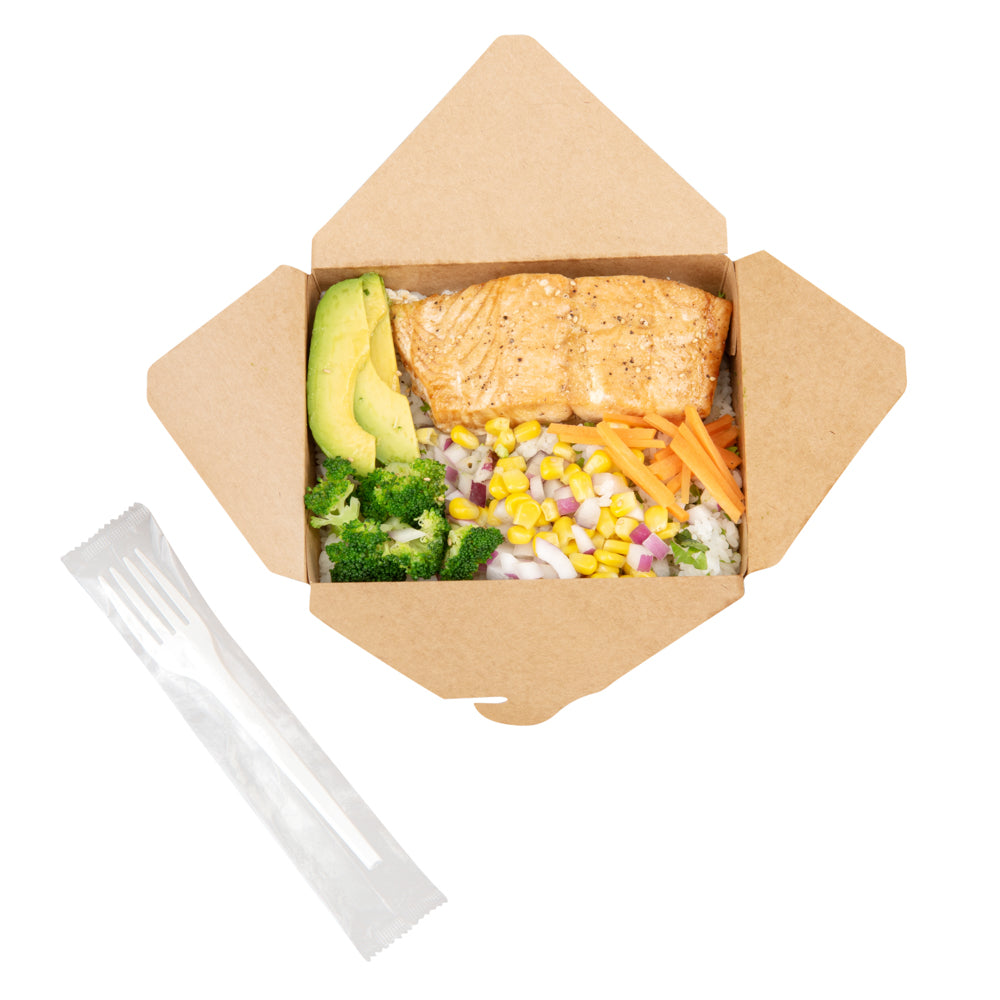 Basic Nature White CPLA Plastic Fork - Wrapped, Heat-Resistant, Compostable - 6 1/2" - 250 count box