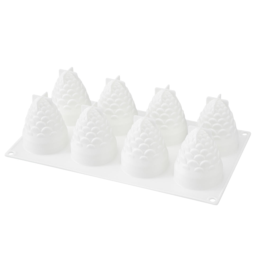 Pastry Tek Silicone Pineapple Baking Mold - 8-Compartment - 10 count box