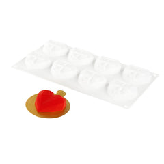 Pastry Tek Silicone Diamond Heart Baking Mold - 8-Compartment - 1 count box