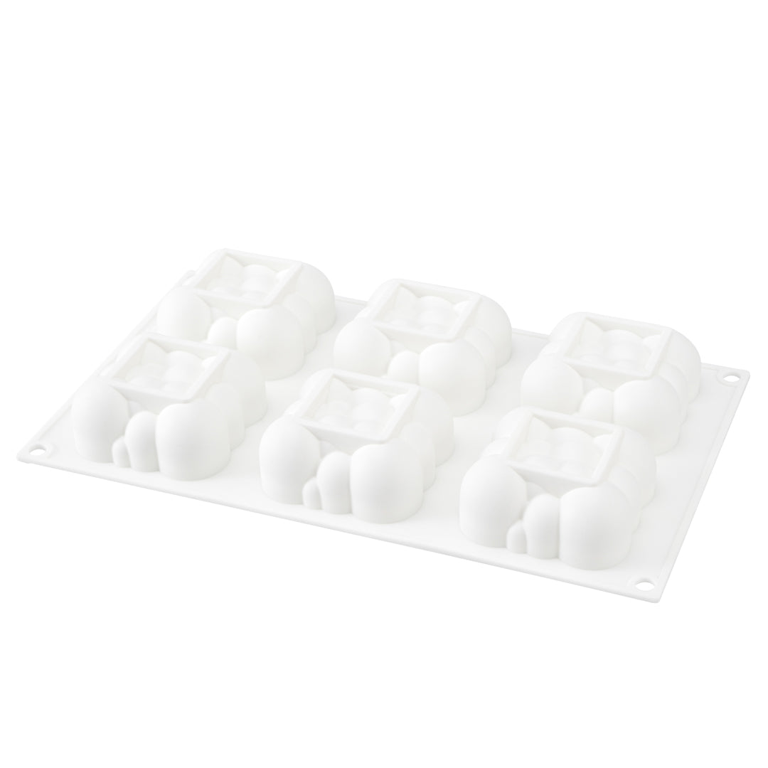 Pastry Tek Silicone Bubble Cloud Baking Mold - 6-Compartment - 10 count box