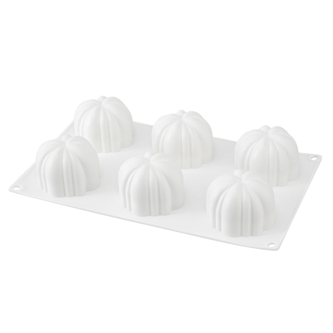 Pastry Tek Silicone Pumpkin Baking Mold - 6-Compartment - 1 count box