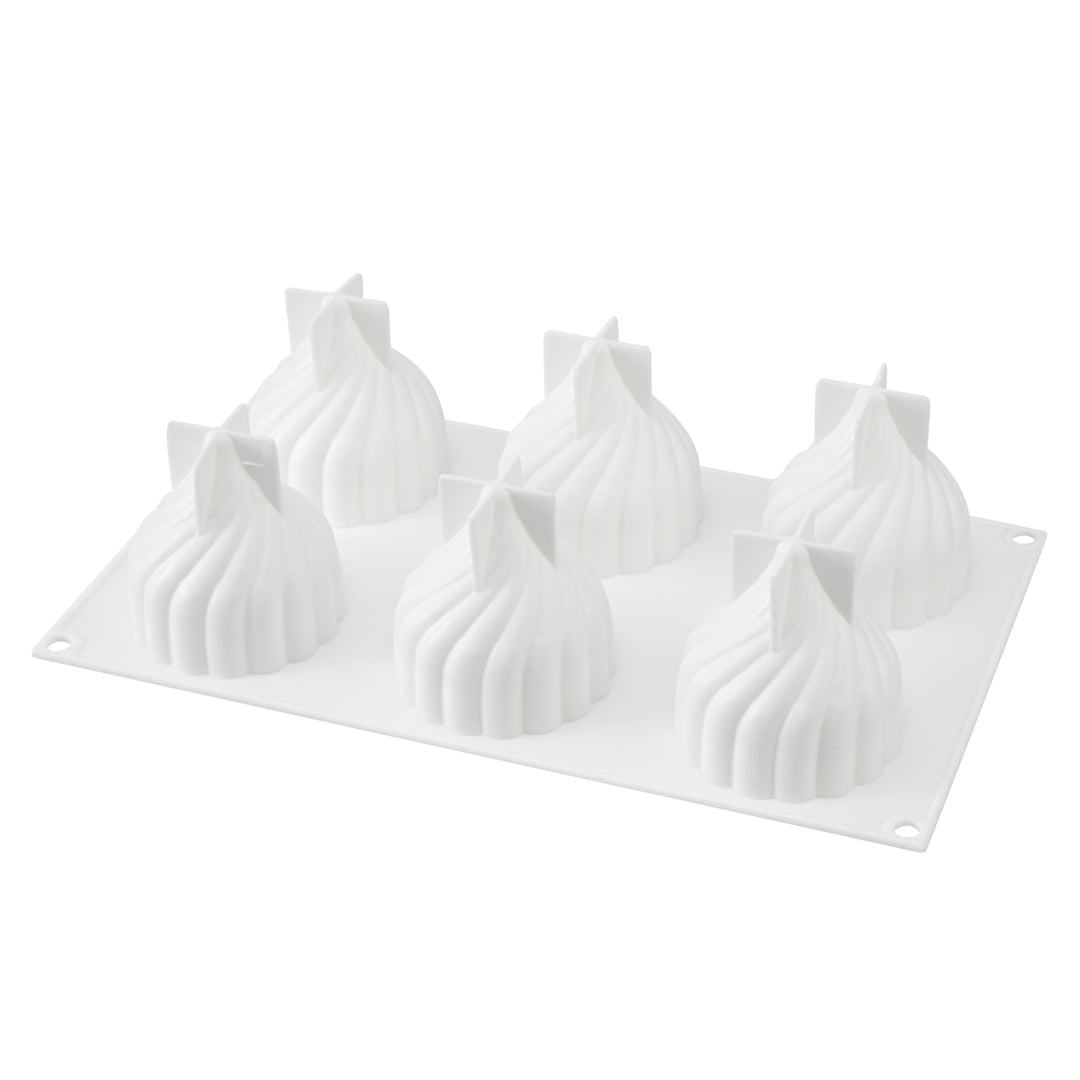 Pastry Tek Silicone Spiral Baking Mold - 6-Compartment - 10 count box