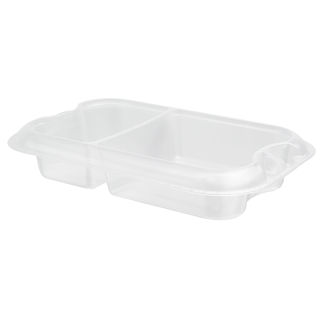 Futura 17 oz Clear Plastic 2-Compartment Insert Tray - Fits 46 oz Container, Microwavable - 100 count box