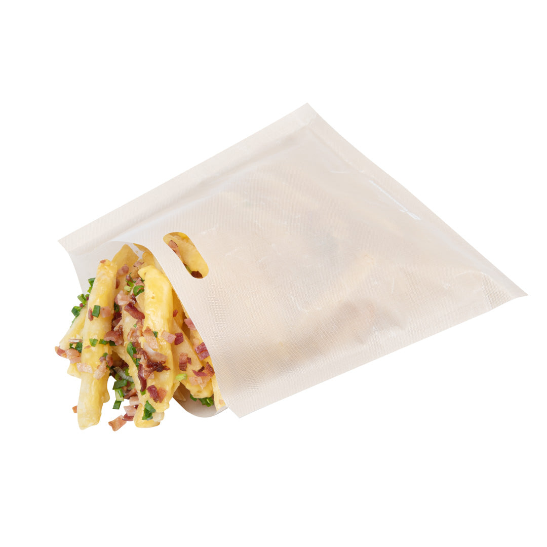 Bag Tek Kraft Plastic Small Toaster Bag - Non-Stick, Heat-Resistant, Semi-Disposable - 6 1/2" x 6 1/4" - 10 count box