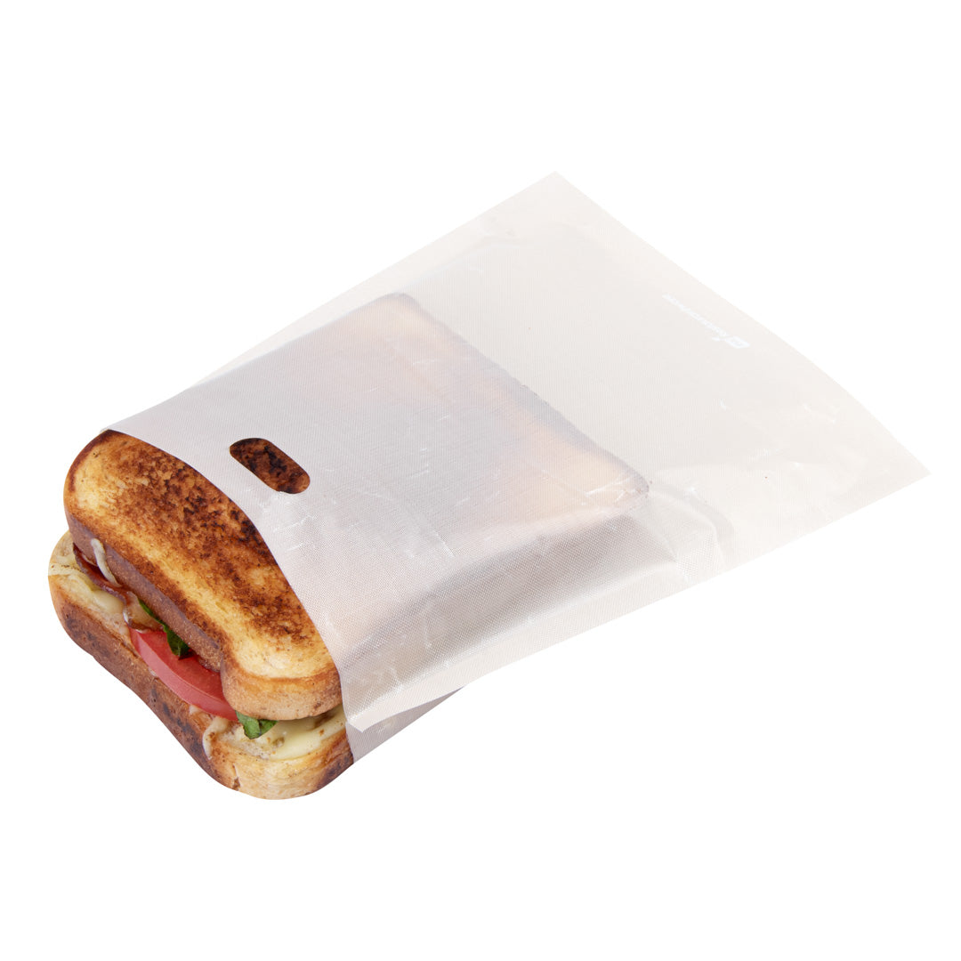 Bag Tek Kraft Plastic Medium Toaster Bag - Non-Stick, Heat-Resistant, Semi-Disposable - 7 1/2" x 6 3/4" - 10 count box