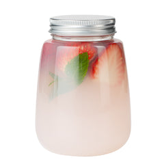 Bottle Tek 12 oz Clear Plastic Candy Jar / Juice Bottle - with Aluminum Lid - 3