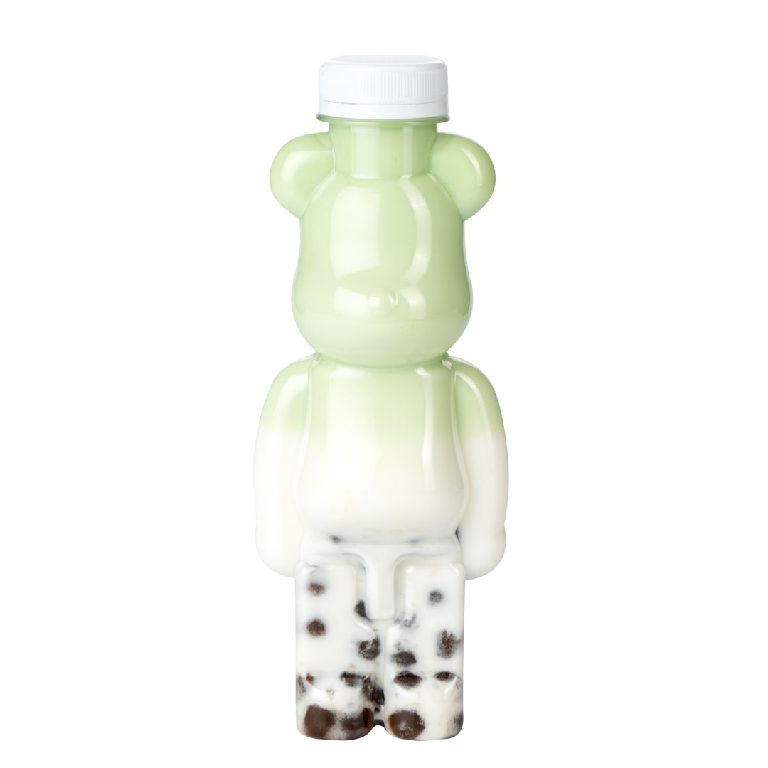 Bottle Tek 12 oz Bear-Shaped Clear Plastic Juice Bottle - with Safety Cap - 3 1/4" x 2 3/4" x 8 1/4" - 100 count box