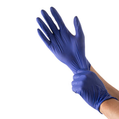 Low Derma Blue Medium Nitrile Glove - Hypoallergenic, Non-Sterile, Powder-Free - 100 count box