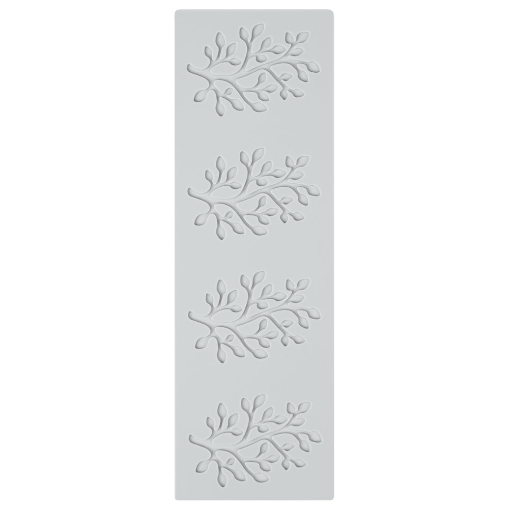 Pastry Tek Gray Silicone Branch with Leaves Fondant Impression Mat - 1 count box