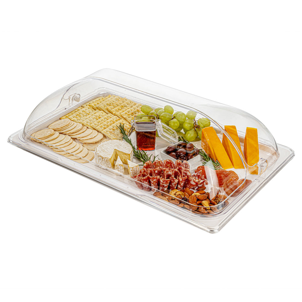 Cater Tek Clear Polycarbonate Plate Cover - Full Size - 21" x 13 1/4" - 10 count box