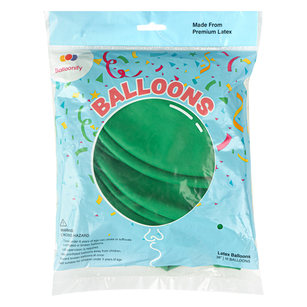 Balloonify Green Latex Balloon - 36" - 10 count box