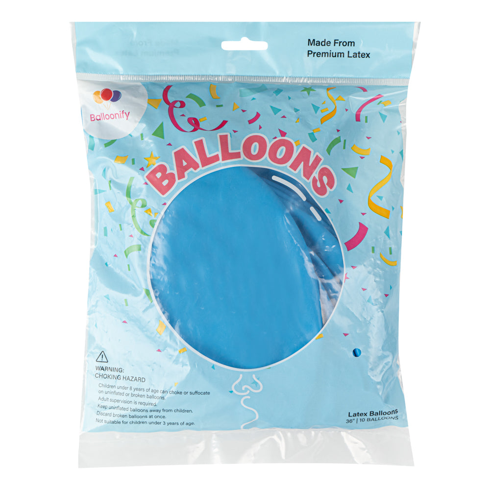 Balloonify Light Blue Latex Balloon - 36" - 10 count box