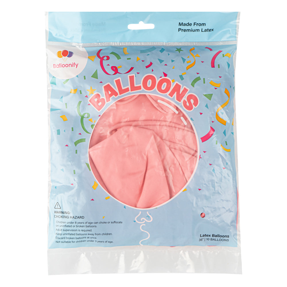 Balloonify Light Pink Latex Balloon - 36" - 10 count box