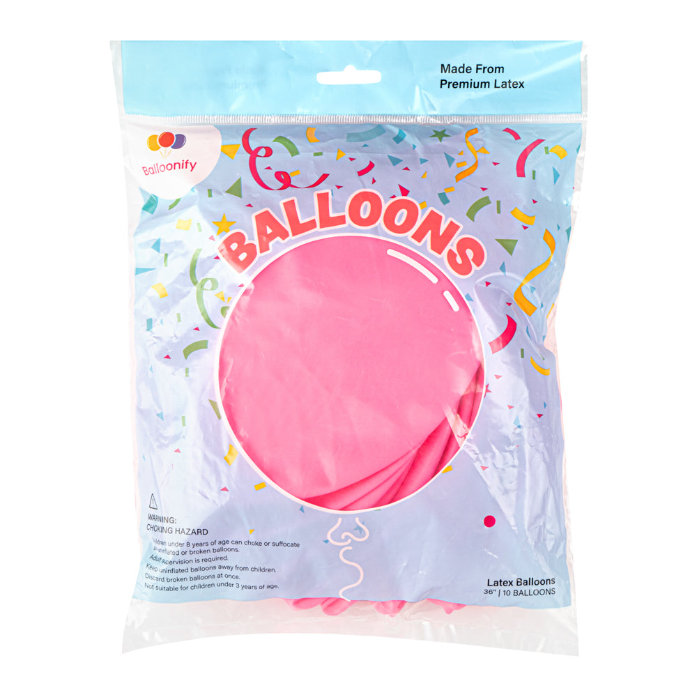 Balloonify Pink Latex Balloon - 36" - 10 count box