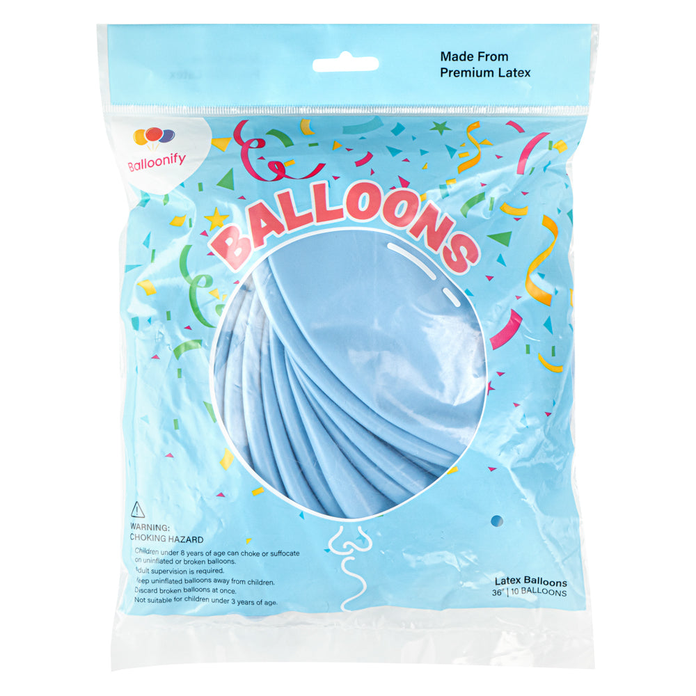 Balloonify Pastel Blue Latex Balloon - 36" - 10 count box