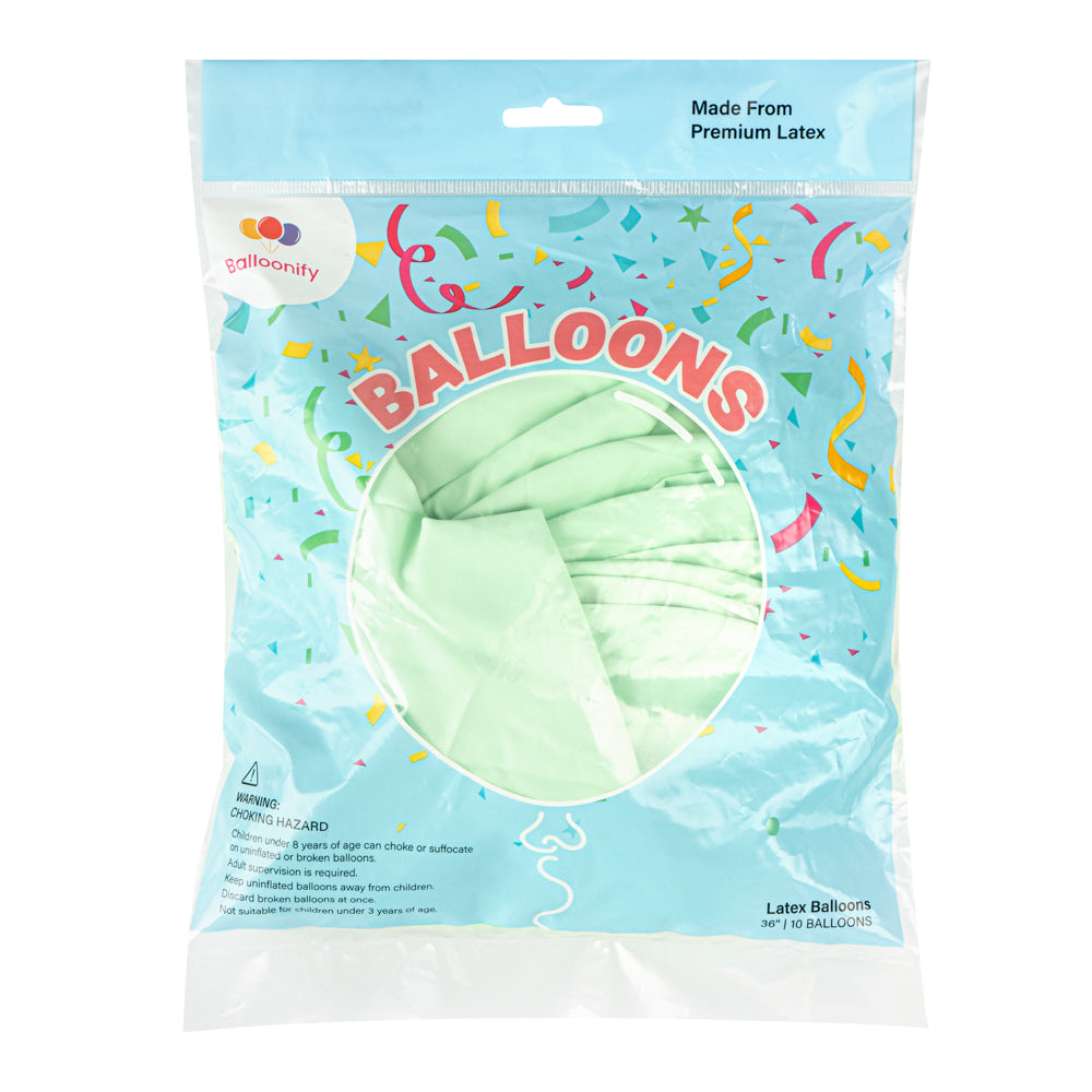 Balloonify Pastel Green Latex Balloon - 36" - 10 count box