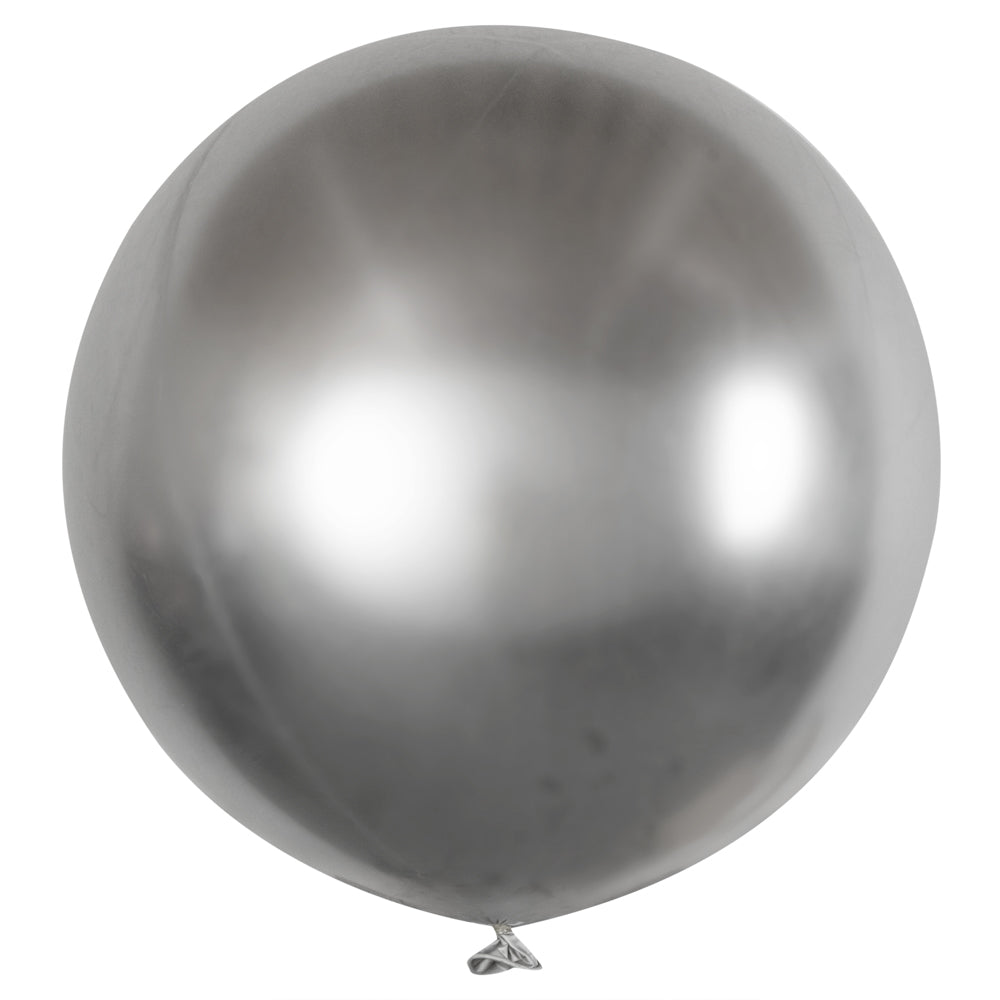 Balloonify Metallic Silver Latex Balloon - 36" - 10 count box