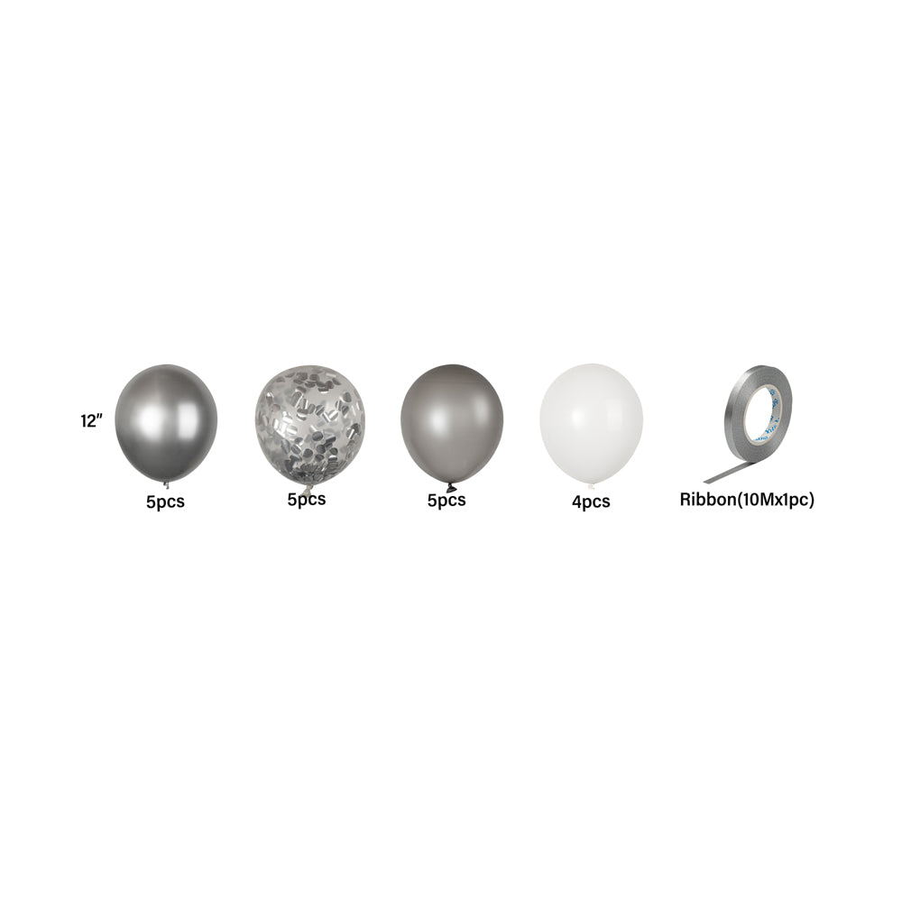 Balloonify Silver Confetti Balloon Set - 20 Pieces - 1 count box