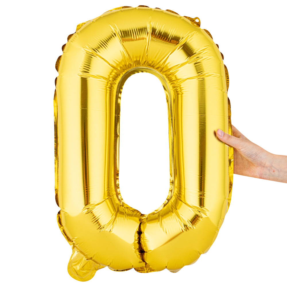 Balloonify Gold Mylar Number 0 Balloon - 16" - 1 count box