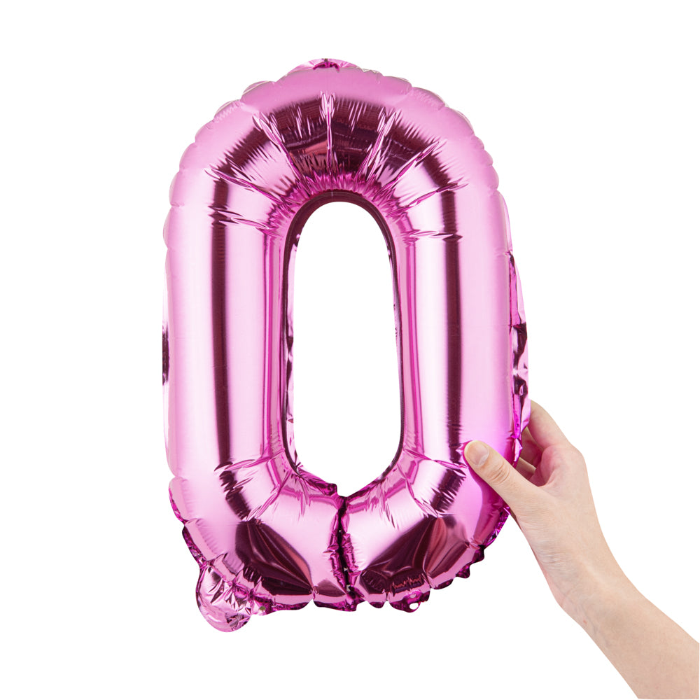 Balloonify Pink Mylar Number 0 Balloon - 16" - 1 count box