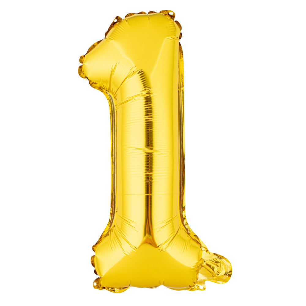 Balloonify Gold Mylar Number 1 Balloon - 16" - 1 count box