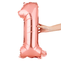 Balloonify Rose Gold Mylar Number 1 Balloon - 16