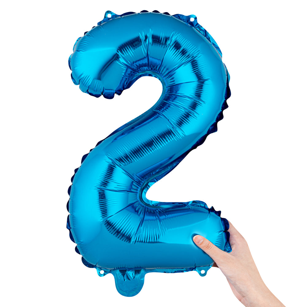 Balloonify Blue Mylar Number 2 Balloon - 16" - 1 count box