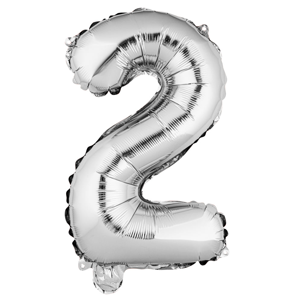 Balloonify Silver Mylar Number 2 Balloon - 16" - 1 count box