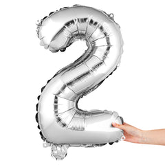 Balloonify Silver Mylar Number 2 Balloon - 16