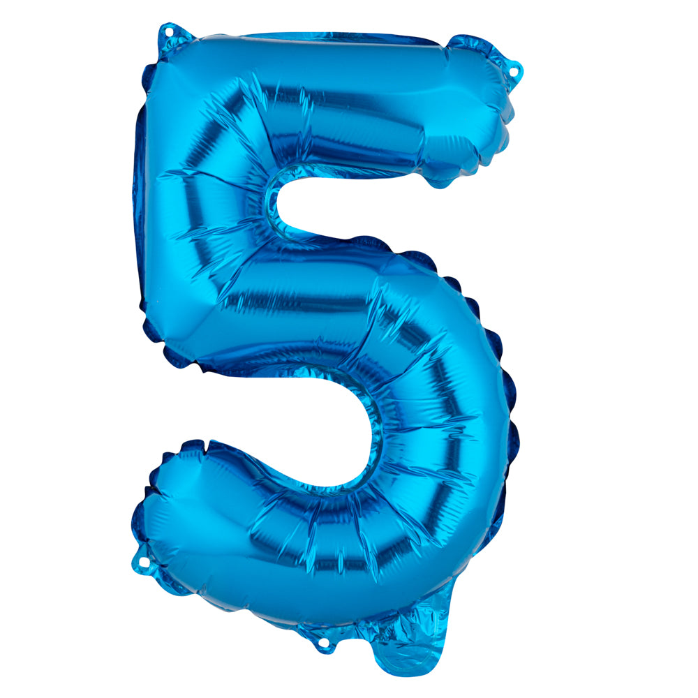 Balloonify Blue Mylar Number 5 Balloon - 16" - 1 count box