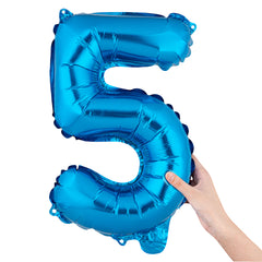 Balloonify Blue Mylar Number 5 Balloon - 16