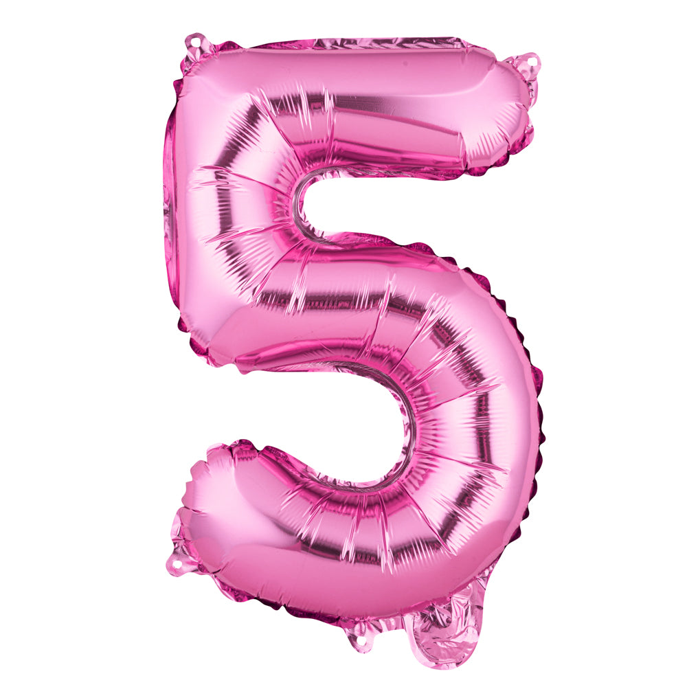 Balloonify Pink Mylar Number 5 Balloon - 16" - 1 count box