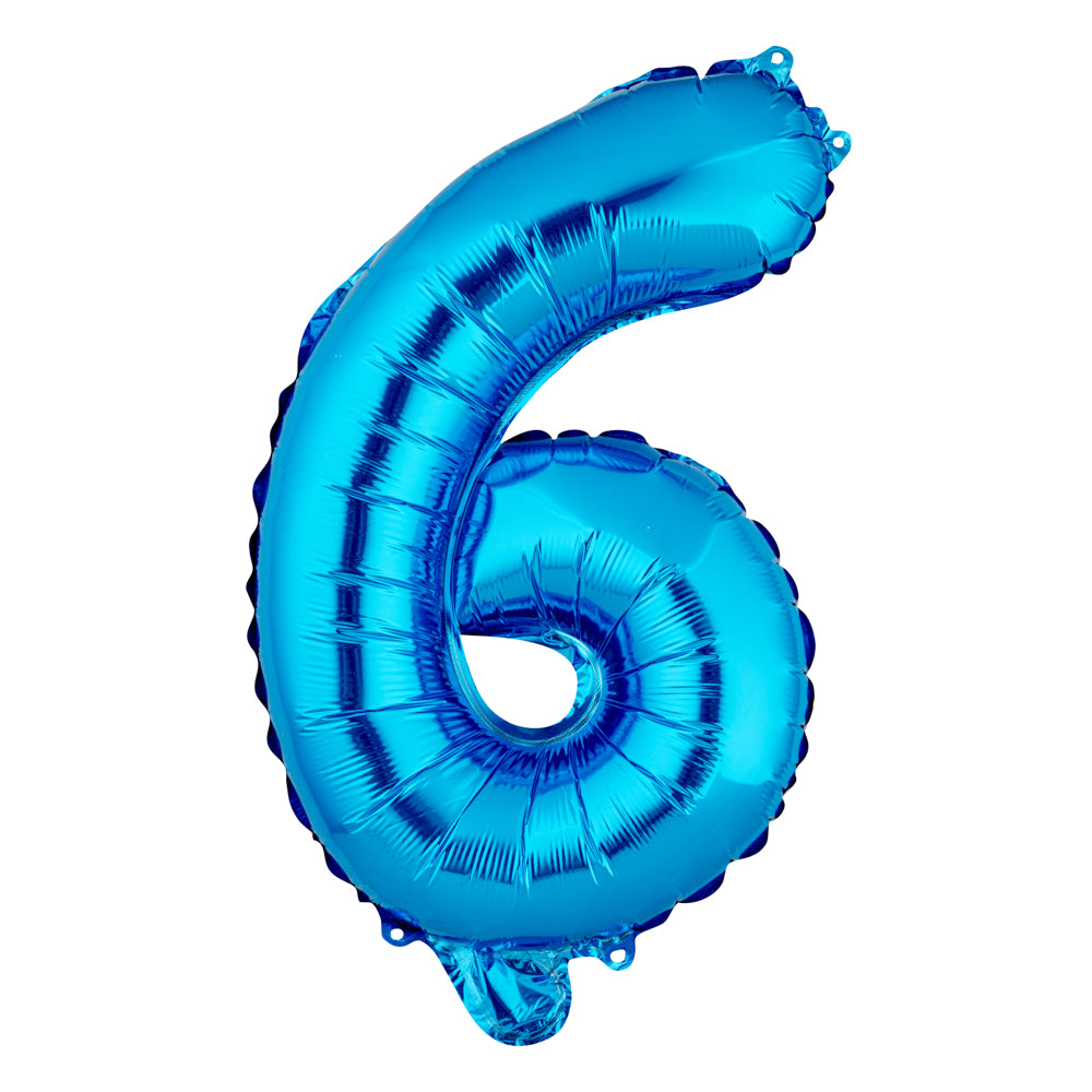 Balloonify Blue Mylar Number 6 Balloon - 16" - 1 count box